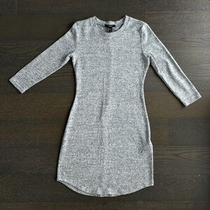 Solid marked knit mini dress